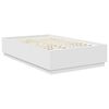 vidaXL Cadru de pat cu headboard Alb 135 x 190 cm Lemn prelucrat