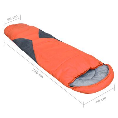vidaXL Sac de dormit, portocaliu, 1400 g, 5 ℃