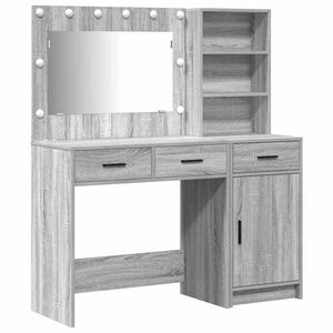 vidaXL Masă de Machiaj 2 buc. Gri 78,5 x 41 x 135 cm Lemn prelucrat