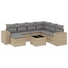 vidaXL Set canapele de grădină, 8 piese, cu perne, bej, poliratan