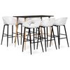 vidaXL Set mobilier de bar, 7 piese, negru și alb