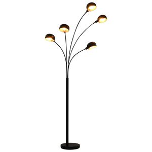 vidaXL Lampă de podea, negru și auriu, 200 cm, 5 x E14