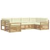 vidaXL Set de canapele de exterior 6 pcs Alb și crem