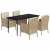 vidaXL Set mobilier de grădină cu perne, 5 piese, bej, poliratan