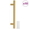 vidaXL M&acirc;nere de dulap, 10 buc., auriu, 128 mm, oțel inoxidabil