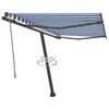 vidaXL Copertină autonomă retractabilă automat albastru&alb 350x250 cm