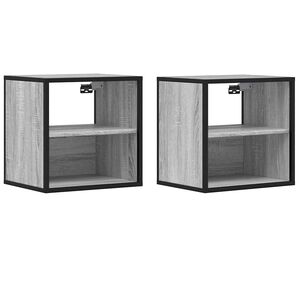 vidaXL Noptiere de perete, 2 buc., sonoma gri, 40x31x39,5 cm