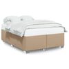 vidaXL Cadru de pat, cappuccino, 140x190 cm, piele ecologică
