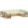 vidaXL Set canapea sectională cu pernă 9 pcs Alb și crem Poliester