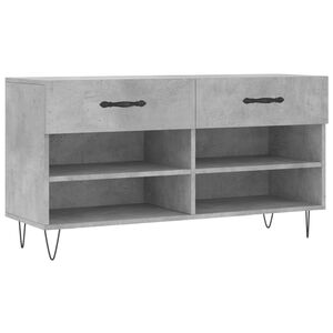 vidaXL Bancheta pantofar, gri beton, 102x35x55 cm, lemn prelucrat