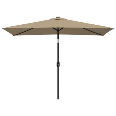 vidaXL Umbrelă de soare exterior, stâlp metalic, gri taupe, 300x200 cm
