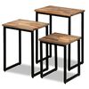 vidaXL Set măsuțe cafea suprapuse 3 piese, lemn masiv de tec reciclat