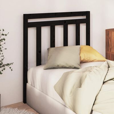 vidaXL Tăblie de pat, negru, 95x4x100 cm, lemn masiv de pin