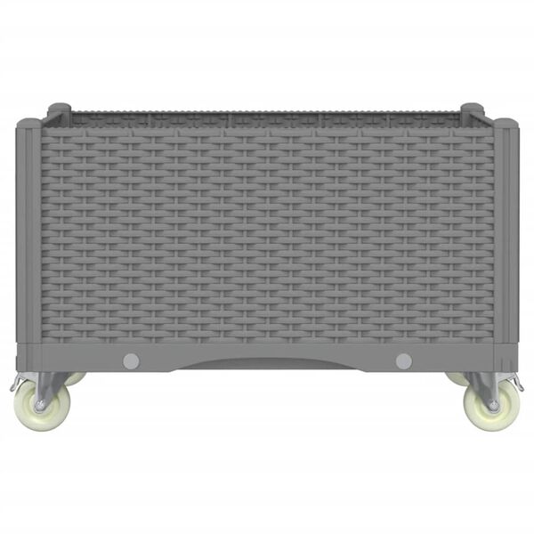 vidaXL Jardinieră de grădină cu picioare, gri deschis, 80x50x54 cm, PP