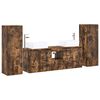 vidaXL Set de mobilier pentru baie 5 buc. Stejar fumuriu