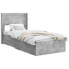 vidaXL Cadru de pat cu depozitare și tăblie Gri Beton 75 x 190 cm