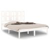 vidaXL Cadru de pat mic dublu, alb, 120x190 cm, lemn masiv