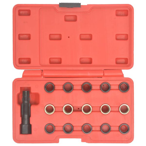 vidaXL Set pentru reparații filete de bujii, 16 piese, M14 x 1,25