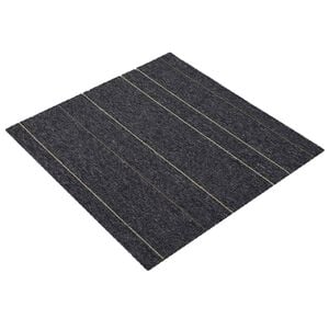 vidaXL Placă de carpetă Gri &icirc;nchis cu dungi 50 x 50 cm 4 buc.