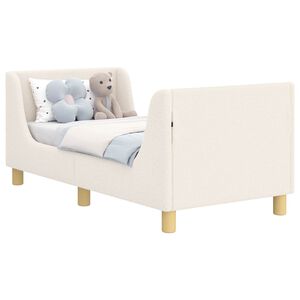 vidaXL Cadru de pat pentru copii cu spătar Crem 70 x 140 cm Boucl&eacute;