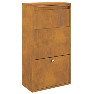 vidaXL Cutie pentru colet cu depozitare cu ușă Ruginit 44 x 22 x 82 cm