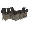 vidaXL Set mobilier grădină cu perne, 9 piese, gri, poliratan