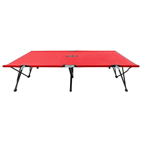 vidaXL Șezlong pliabil pentru 2 persoane, roșu, oțel