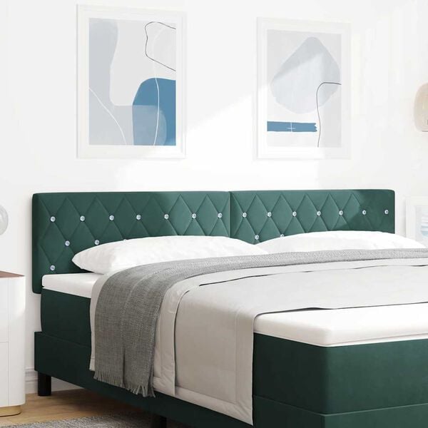 vidaXL Tăblie cap cu headboard Verde închis 180 cm Piele artificială