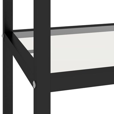 vidaXL Raft, transparent și negru, 100x36x90 cm, sticlă securizată