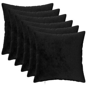 vidaXL Husă pentru pernă 6 pcs HEERLEN Negru 30 x 30 cm Flanelă
