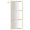 vidaXL Paravan de duș walk-in auriu, 90x195 cm sticlă ESG transparentă