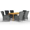 vidaXL Set mobilier de grădină, 7 piese, gri deschis