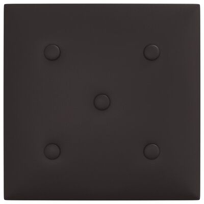 vidaXL Panouri perete 12 buc. negru, 30x30 cm piele ecologică, 1,08 m²