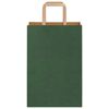 vidaXL Pungi de h&acirc;rtie 250 buc cu m&acirc;nere verde 21x11x31 cm