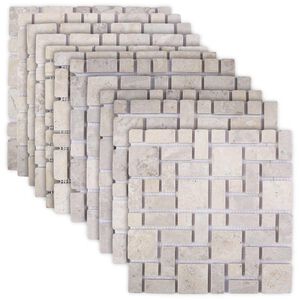 vidaXL Plăci de mosaic Crem 30 x 30 cm Marmură