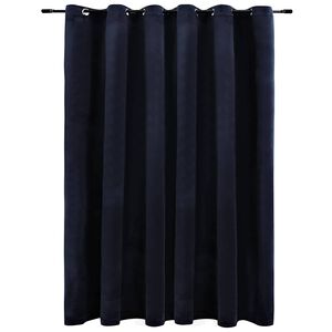 vidaXL Draperie opacă cu inele metalice, negru, 290 x 245 cm, catifea
