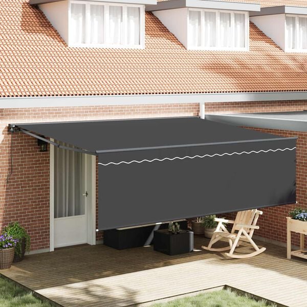 vidaXL Cortina Retractabilă Manual Antracit 450 &times; 300 cm