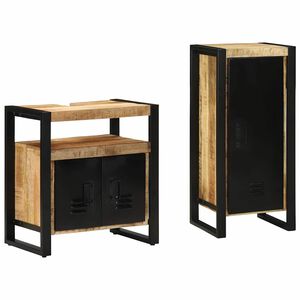 vidaXL Set de mobilier pentru baie 2 buc. Maro și negru