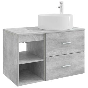 vidaXL Set de mobilier pentru baie 2 buc. Gri Beton Lemn prelucrat