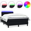 vidaXL Pat cu arcuri cu saltea și LED, negru, 120x210 cm, catifea
