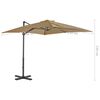 vidaXL Umbrelă &icirc;n consolă de grădină, st&acirc;lp aluminiu, taupe 250x250 cm