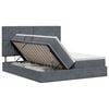 vidaXL Pat cu storage cu headboard Gri &icirc;nchis 180 x 200 cm Catifea
