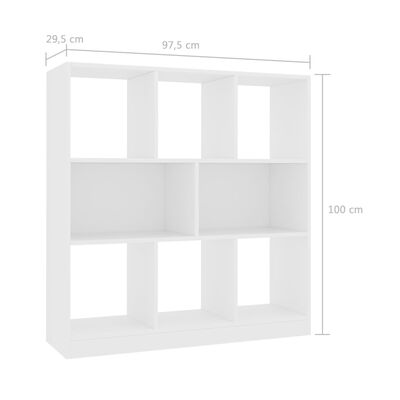 vidaXL Bibliotecă, alb, 97,5x29,5x100 cm, PAL
