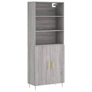 vidaXL Dulap &icirc;nalt, gri sonoma, 69,5x34x180 cm, lemn compozit