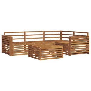 vidaXL Set de canapele de exterior 5 pcs natural Lemn Solid de Acacia