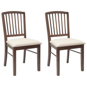 vidaXL Scaune de dining 2 buc. Lemn Solid de Cauciuc Maro deschis