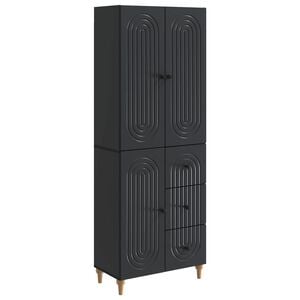 vidaXL Set de Dulapuri 2 buc. Negru Lemn prelucrat