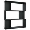 vidaXL Bibliotecă/Separator cameră, negru, 80x24x96 cm, lemn prelucrat
