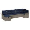 vidaXL Set de canapele pentru grădină cu pernă 7 pcs Gri Rattan poli