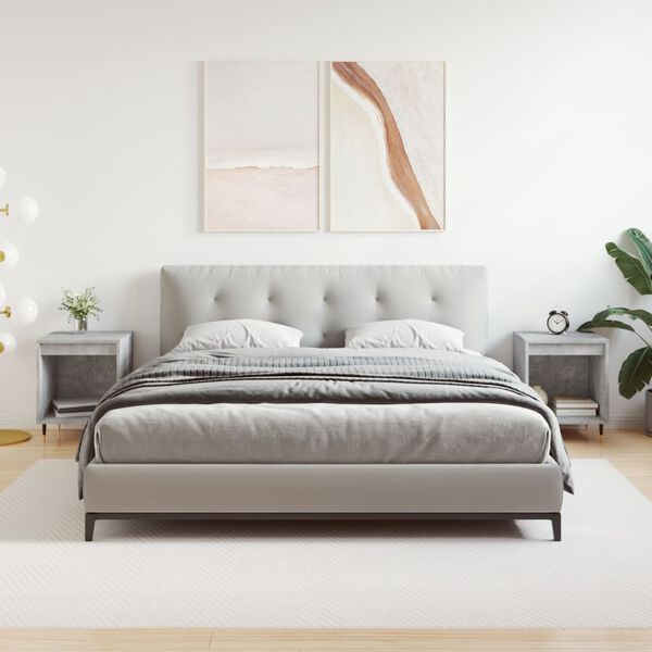 vidaXL Noptiere, 2 buc., gri beton, 40x35x50 cm, lemn compozit